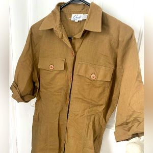 Vintage khaki shirt dress